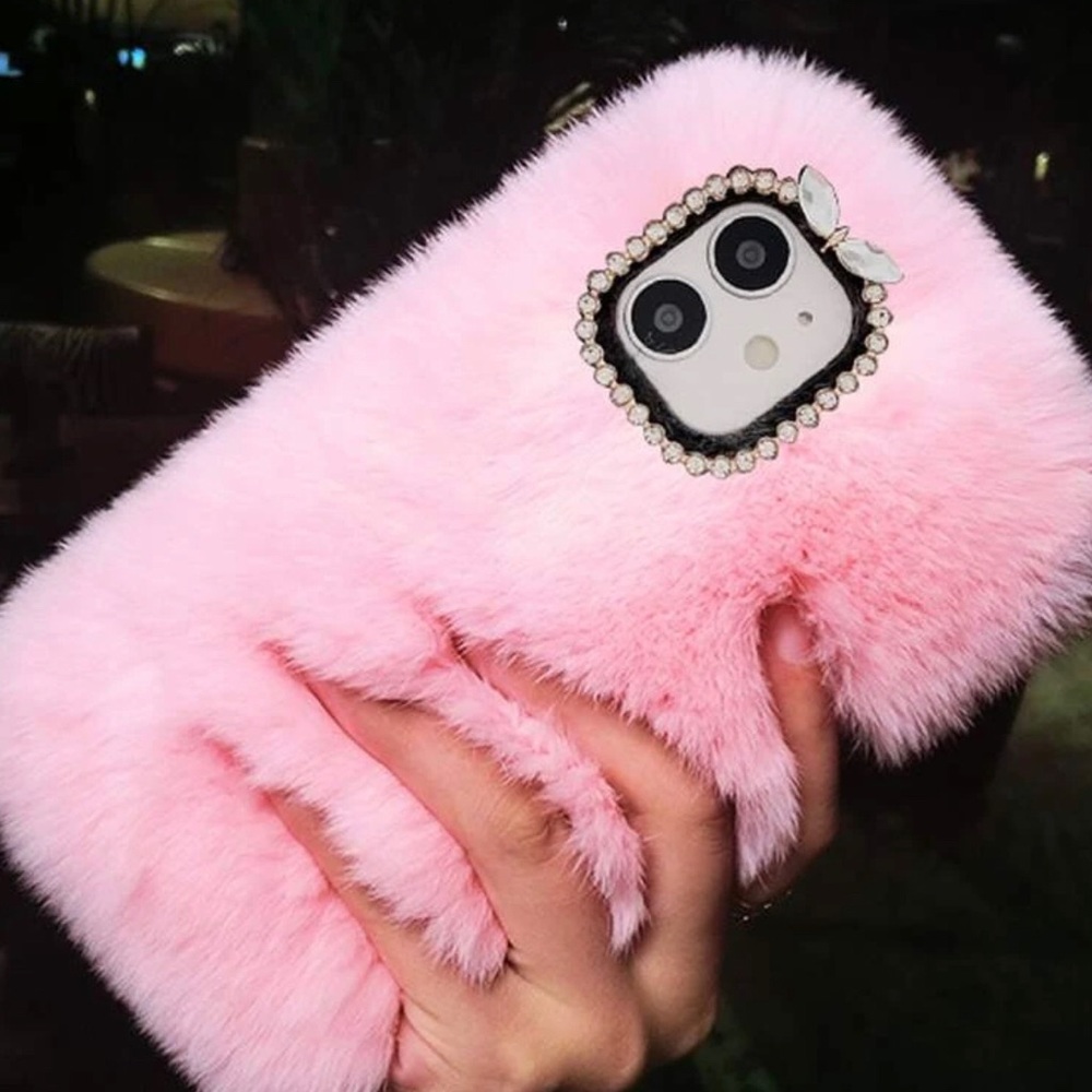 FLUFFY PINK IPHONE 13 CASE 🐰